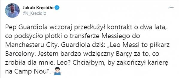 Guardiola na temat ewentualnego transferu Messiego